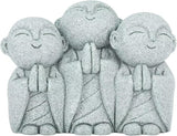 Buddha Statue Green Sandstone Zen Decor Feng Shui Decor for Home Fish Tank Aquarium Garden (Style 2)