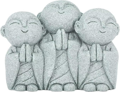 Buddha Statue Green Sandstone Zen Decor Feng Shui Decor for Home Fish Tank Aquarium Garden (Style 2)