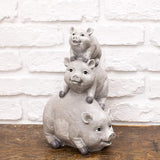 Garden items - 11658 Pigs Garden Statue, one Size, Light Gray