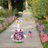 JcHrmers 4th of July Porch Goose Outfits Memorial Day Goose Outfit Fits 23" Plastic Cement Goose Statue Patriotic Goose Costume for USA 250th Anniversary Outdoor Garden Patio Yard Lawn Decor