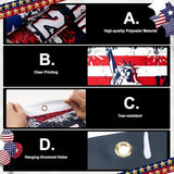 Chumia 5 Pcs USA 250th Anniversary Decoration Set Include 4 Patriotic Fan Banners 1 Large Fence Banner 1776-2026 Semiquincentennial Outdoor Bunting for 4th of July, Memorial Day, Patriotic Party Decor