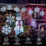 Tuanse 4 Pcs Christmas Silhouette Window Lights Christmas Snowflake Lights with Remote Control LED Lighted Snowflake Decorations Xmas for Window Wall (Blue)