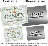 Custom Metal Signs with Name Made in USA Personalized Vintage Garden Sign Waterproof Vintage Decorative Metal Print for Wall Decor Customized Home Garden Ideas Gifts Artwork Prints for Yard Ourdoor