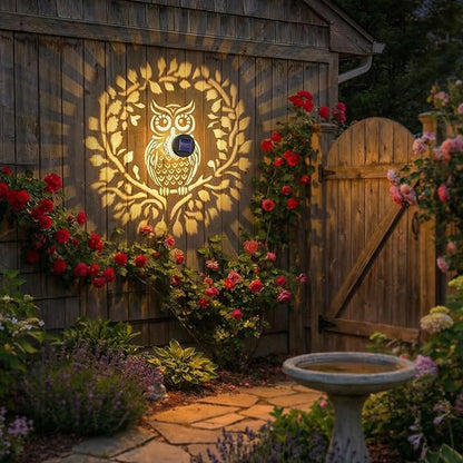 Gardsee Solar Fence Lights Outdoor 2 Pack Deck Step Wall Lights Butterfly Metal Waterproof LED Warm Yellow Light for Garden Post Patio Backyard Yard Decor (Black 7)