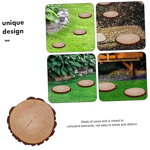 Happyyami 1pcs Garden Decorative Wooden Paver Outdoor Easy DIY Adds Natural Beauty