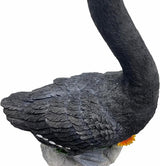 Porch Goose Statue Black Cygnus, Big Resin Garden Lawn Yard Décor, Sculpture, 20 inches High Figurine, Duck, Indoor and Outdoor, by GGTown TM