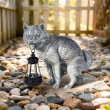 Discreet Wolf Garden Statue - The Loyal Guardian's Surprise Solar Lantern - Unique Dog Resin Figurine for Lawn Patio Yard - Funny Gag Gift for Gardeners - Birthday Gifts for Grandma Mom Women