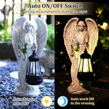 VChymm Solar Angel Outdoor Garden Decor Statues – 13.2 inches Solar Outdoor Sculptures for Outside Yard Art Patio Balcony Front Lawn Ornaments Gifts for Mom Grandma Women