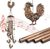 Rooster Wind Chimes for Outside, Rooster Gifts for Women/Men/Mother/Father, Metal Windchimes for Birthday/Christmas/Thanksgiving, Chicken Decor for Patio, Garden,Yard, Home, Porch