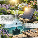 Solar Powered Water Fountain with Multiple Spray Heads, Solar Water Pump for Bird Bath, Garden Pond, Patio & Outdoor Decoration, Pump