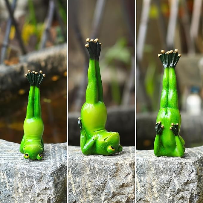 Garden Decor Frog Statue Outdoor Garden Sculptures for Yard Lawn Resin Animal Figurines Yoga Art Gardening Gifts(Yoga)