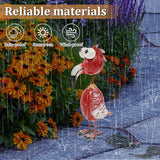 Metal Decor Yard Art, Cute Outside Garden Decoration for Home, Rust Resistant Weatherproof Outdoor Garden Statues for Patio, Lawn, Multi Scene Ornamentation (Red)
