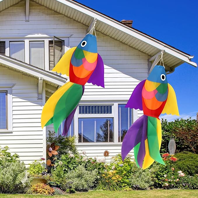 NOVWANG Rainbow Fish Windsock, 40 Inch Rainbow Windsock Wind Streamer Outdoor Hanging Decoration for Garden Yard Patio Home Boat Decoration