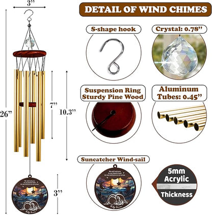 Sympathy Wind Chimes with Suncatcher Baby in Heaven Ornament Memorial Gifts for Passed Away Boy Girl Bereavement Keepsake for Miscarriage Infant Loss Mothers Friend Colleague Daily Healing in Memory