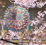 Goolyrusim Metal Wind Spinner - Mandala Lotus Wind Spinners, 12inch Kinetic 3D Hanging Wind Sculptures, Indoor/Outdoor Garden & Yard Art Decoration, Creative Gifts for Women Mom Grandma & Holidays