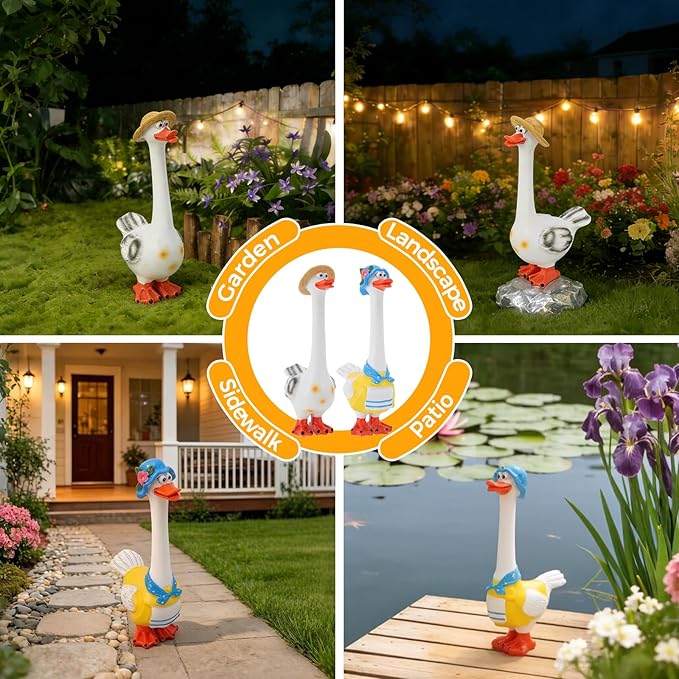 Long Neck Goose Garden Statue,Funny Resin Porch Goose with Humorous Design for Lawn Garden Decor Farmhouse Patio Yard Art,Birthdays Thanksgiving, 7.9 in(B)