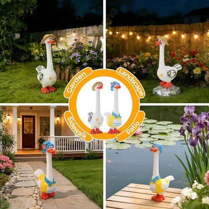 Long Neck Goose Garden Statue,Funny Resin Porch Goose with Humorous Design for Lawn Garden Decor Farmhouse Patio Yard Art,Birthdays Thanksgiving, 7.9 in(B)