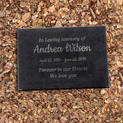 Customized In Loving Memory Black Granite Memorial or Sympathy Gift. Offered in a Variety of Sizes to Meet your Needs and Budget (12 x 8 x 2")