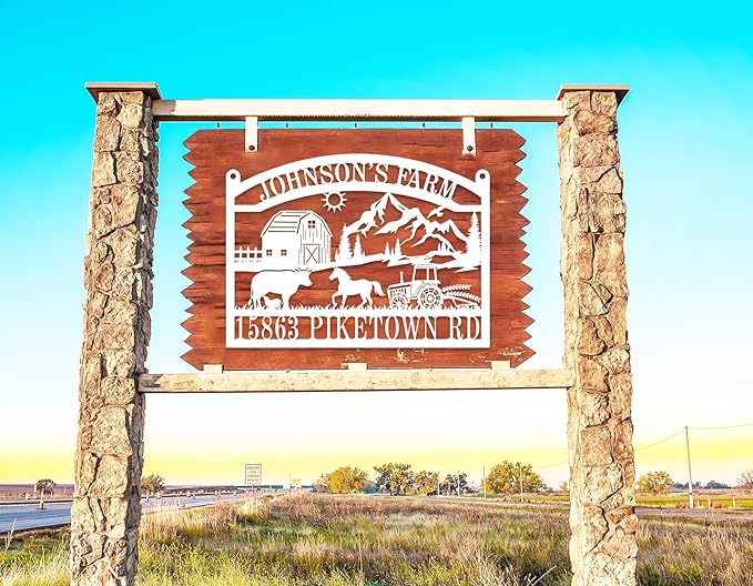 Custom Metal Ranch Sign, Outdoor Ranch Sign, Metal Hanging Farm Signs,Custom Farm Sign,Personalized Metal Farm and Ranch Signs, Custom Outdoor Hanging Sign for Farmhouse Decor and Gifts