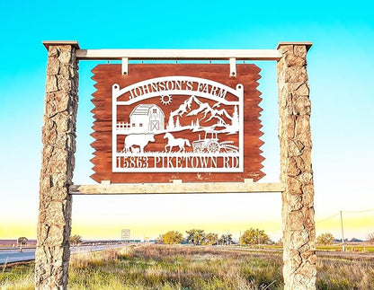 Custom Metal Ranch Sign, Outdoor Ranch Sign, Metal Hanging Farm Signs,Custom Farm Sign,Personalized Metal Farm and Ranch Signs, Custom Outdoor Hanging Sign for Farmhouse Decor and Gifts