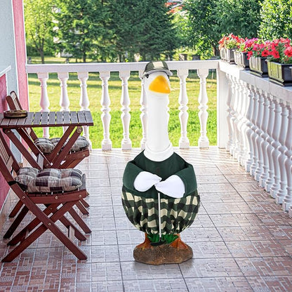 Arrowbash Golfer Goose Outfit Teeing Off Porch Yard Golfer Costume Clothes Fit for 23" Goose with Golf Clubs and Pins for Lawn Decor Outdoor Garden Patio Statue Art