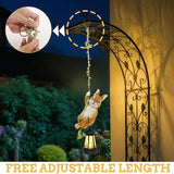 Easter Yard Décor, Solar Hanging Bunny Rabbit Statue, Outdoor Resin Animal Figurine with LED Lights for Garden, Fence, Porch, Patio, Yard Decor, Dusk to Dawn Auto On/Off