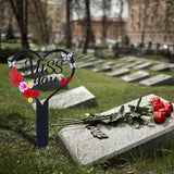 Cemetery Decorations for Grave, Happy Mom Dad Grave Decorations for Cemetery, Memorial Heart Graves Markers for Outdoors