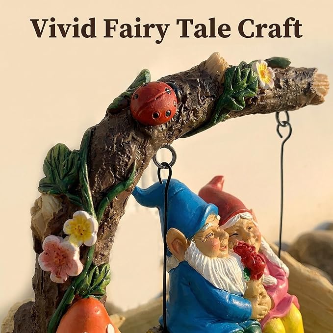 Gnome On The Swing Gutter Downspout Extension Decoration,Rain Downspout Diverter Garden Statue,Decorative Gutter Extension,Downspout Splash Block,Animal Resin Statue Outdoor Décor