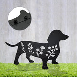 Dog Garden Stake - Unique Gift for Dog Lovers, Black Metal Outdoor Decor, Durable Yard Art Statue (Dachshund)