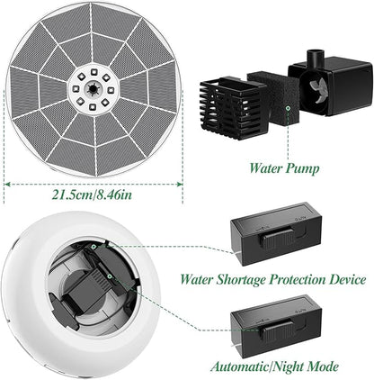 AISITIN 6.5W Solar Fountain Pump with Colorful LED Lights, 3000mAh Battery, Anti-Drift Brackets, 10 Nozzles, Remote Control, Solar Powered Bird Bath Fountain for Outdoor Garden Pond Fish Pond Backyard