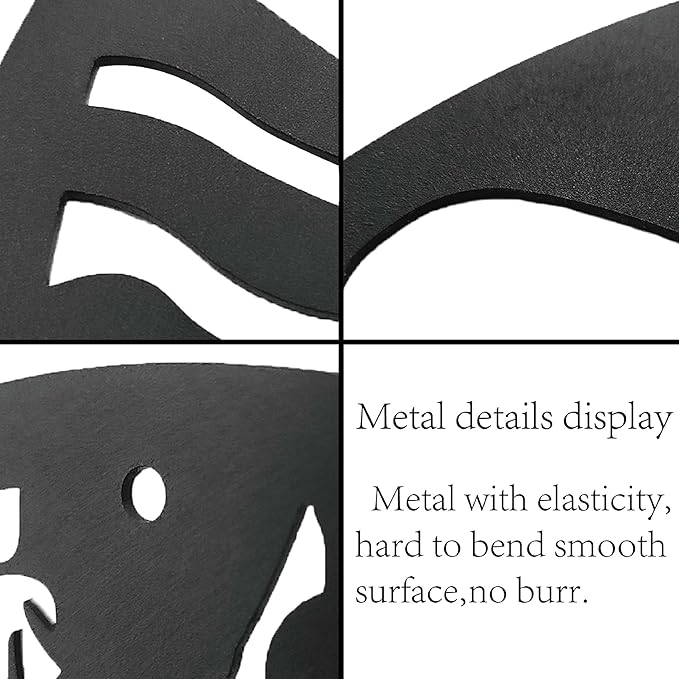 CREATCABIN Moth Metal Wall Decor Black Skull Metal Wall Art Hanging Ornament Iron Butterfly Wall Decoration Sculpture Butterfly Boho Home Decor for Modern Farmhouse Rustic Home Bathroom 8 x 6.3Inch