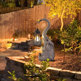 Solar Outdoor Garden Decor Elephant Statues Lights, Lucky Elephant Unique Mom Birthday Gifts for Mom, Housewarming Gifts and Yard Decoration