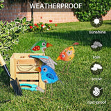 John's Studio Garden Decor for Outside - Outdoor Statue Decorations Metal Bird Glass Yard Art Décor, Lawn Ornaments for Patio Yard Porch, Housewarming Gift - 3 PCS