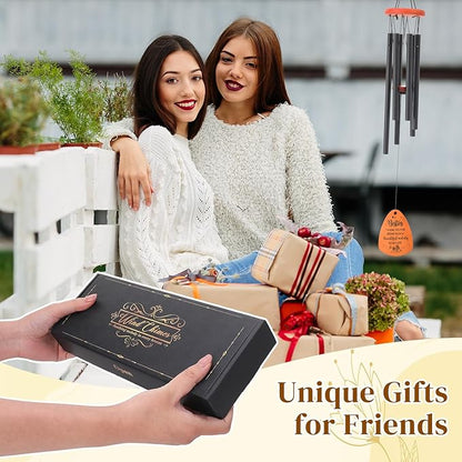 Best Friend Birthday Gifts, Wooden Wind Chimes for Garden Special Friend Gifts for Women Men with Envelope, Outdoor Wind Chimes with Pendant Presents Unique Friendship Gift for Besties, BFF