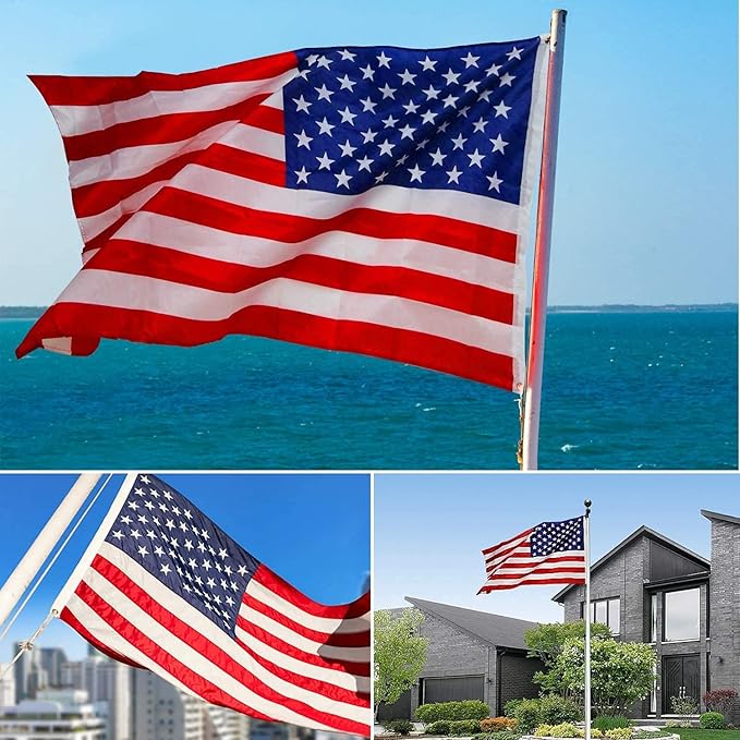 American Flag, Double Sides Priting US Flag 3x5 Ft- Upgrade 3-Ply Longest Lasting USA Flag. Heavy-Duty American Flags with Vivid Color and Brass Grommet for Outdoor & Indoor, Fade & UV Protected