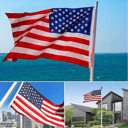 American Flag, Double Sides Priting US Flag 3x5 Ft- Upgrade 3-Ply Longest Lasting USA Flag. Heavy-Duty American Flags with Vivid Color and Brass Grommet for Outdoor & Indoor, Fade & UV Protected