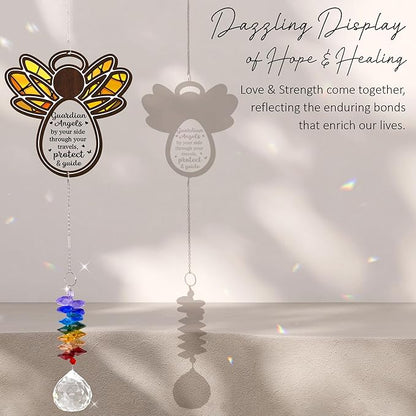 2 Layered Ornament Suncatcher - Guardian Angel Ornament - Unique Keepsake - Sympathy Presents - Rainbow Remembrance - Mother's Day Father's Day Birthday Gifts for Women, Men