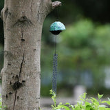 Japanese Wind Chime Cast-Iron Outdoor Ornament for Garden, Patio & Balcony, Hanging Metal Wind-Bell Decoration Gift, Blessing Pendant Windchimes & PVC Wind-Catcher, Hydrangea