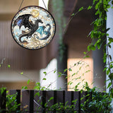 Wing Dragon Stained Glass Window Hanging Fourth Wing Sun Catcher Decor Book Lover Gifts for Readers Women Christmas Suncatchers for Home Windows Hanging Decoration, 7.87inch