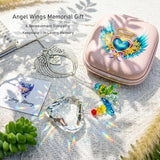 Crystal Angel Wings Suncatcher - A Piece of My Heart is in Heaven Memorial Gift for Women, Sympathy Bereavement Gift for Loss of Loved One, Remembrance Window Decor