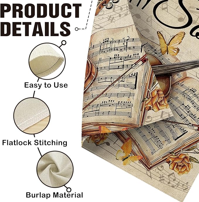 Dyrenson Inspirational It is Well with My Soul Decorative Garden Flag, Vintage Musical Yard Outside Home Decoration Music Lover Gift, Retro Violin Music Sheet Outdoor Small Decor Double Sided 12 x 18