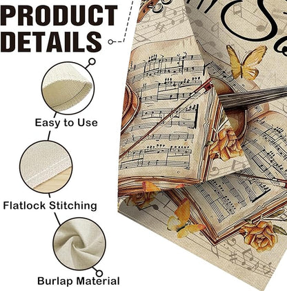 Dyrenson Inspirational It is Well with My Soul Decorative Garden Flag, Vintage Musical Yard Outside Home Decoration Music Lover Gift, Retro Violin Music Sheet Outdoor Small Decor Double Sided 12 x 18