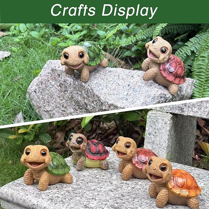 Turtle Outdoor Garden Decor | Desk Accessories for Women & Cute Stuff Turtle Decor | Decor for Shelf, Yard Patio, Office, Funny Turtle Gift for Women, Mother’s Day, Birthday (Green)