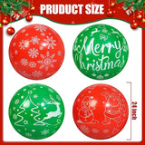 4 PCS 24 Inch Christmas Inflatable Balls Outdoor Inflatable Christmas Ball Ornaments for Xmas Garden Lawn Yard Holiday Front Door Window Decoration