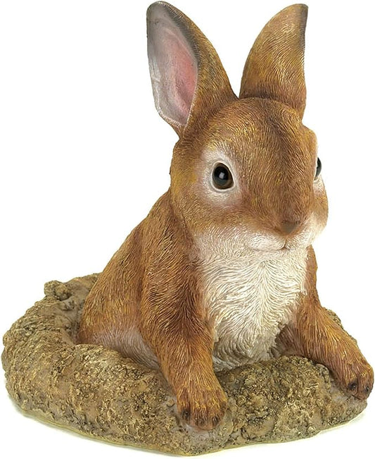 Zingz & Thingz Outdoor Garden Cottage Core Collection Miniature Sculpture, 5.5x5.5x6.25, Curious Bunny