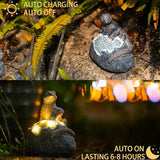 Rezpuao Solar Garden Outdoor Statues Lizard with LED Lights - Lawn Decor Lizard Statue for Patio, Balcony, Yard Ornament - Unique Housewarming Gifts