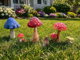 Miniature Resin Mushroom Decor for Fairy Garden – 6 PCS Colorful Mushroom Figurines, Yard Art Ornaments for Outdoor Garden, Bonsai & Terrarium Decorations (six Set)