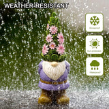 Nacome Solar Garden Outdoor Statues Gnome with Succulent and 7 LED Lights - Lawn Decor for Patio, Balcony, Yard Ornament - Chrismtas Gifts for Mom Grandma