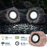 Candieslife Solar Rock Lights Outdoor Garden Waterproof - Super Bright LED Solar Spotlights, Solar Powered Landscape Path Decorative Garden Stone Lights for Pathway, Walkway, Yard, Patio (2 Pack)
