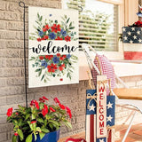 AVOIN colorlife Memorial Day Patriotic 4th of July Garden Flag 12x18 Inch Double Sided Outside, Welcome Floral Yard Outdoor Decoration